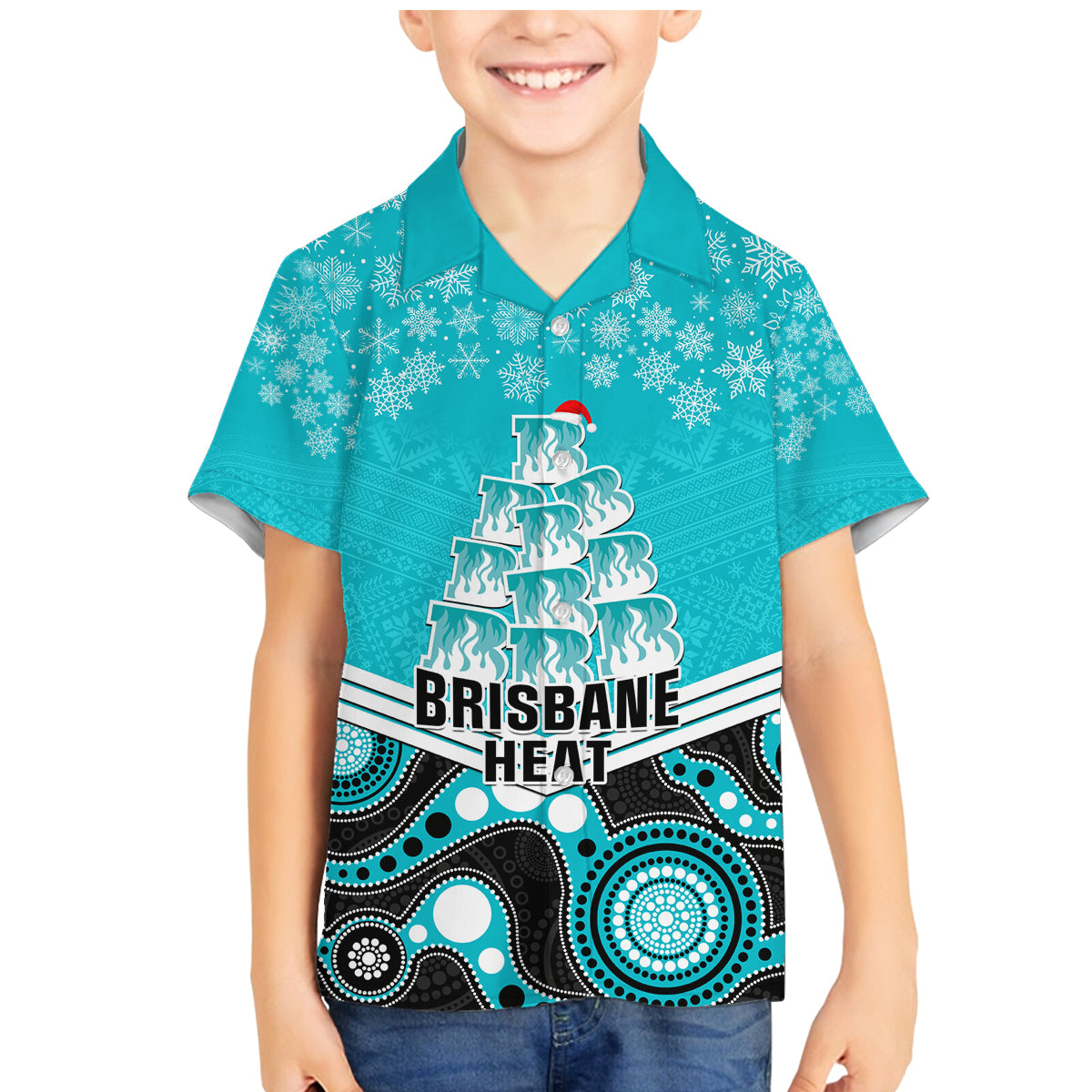 custom-brisbane-heat-cricket-christmas-family-matching-mermaid-dress-and-hawaiian-shirt-merry-xmas-2023-indigenous-art