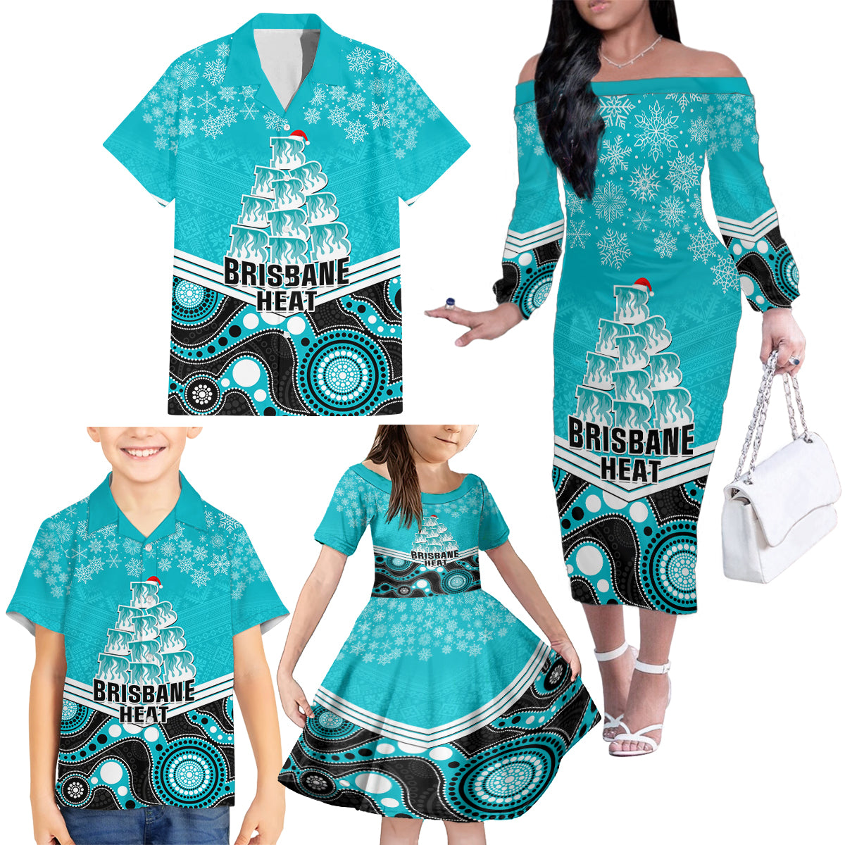 custom-brisbane-heat-cricket-christmas-family-matching-off-shoulder-long-sleeve-dress-and-hawaiian-shirt-merry-xmas-2023-indigenous-art