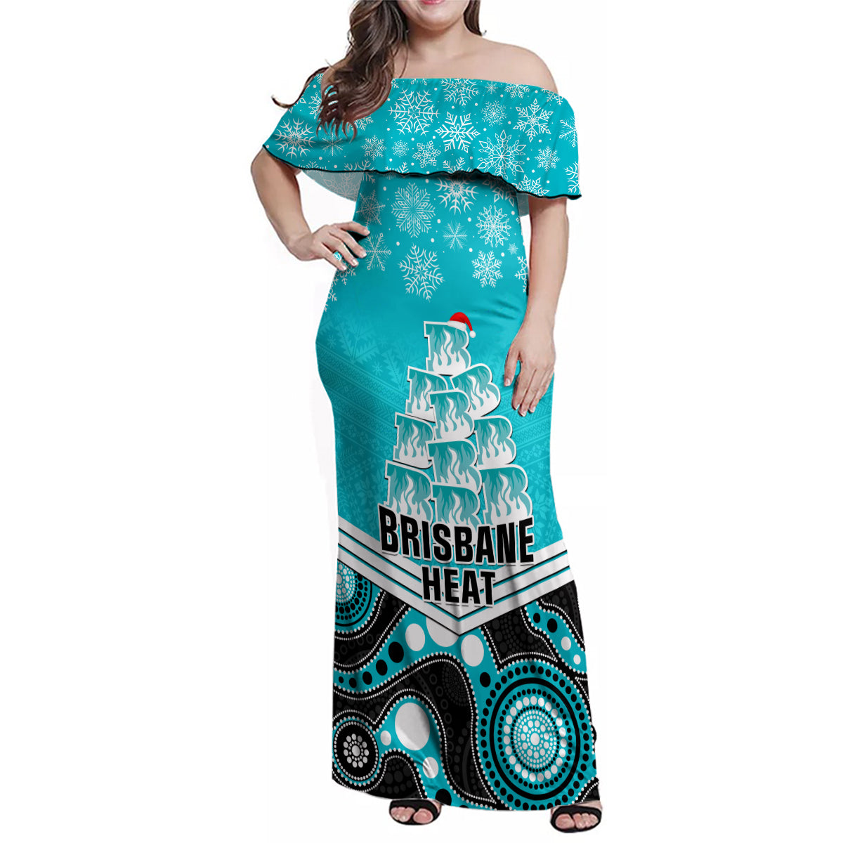 custom-brisbane-heat-cricket-christmas-family-matching-off-shoulder-maxi-dress-and-hawaiian-shirt-merry-xmas-2023-indigenous-art