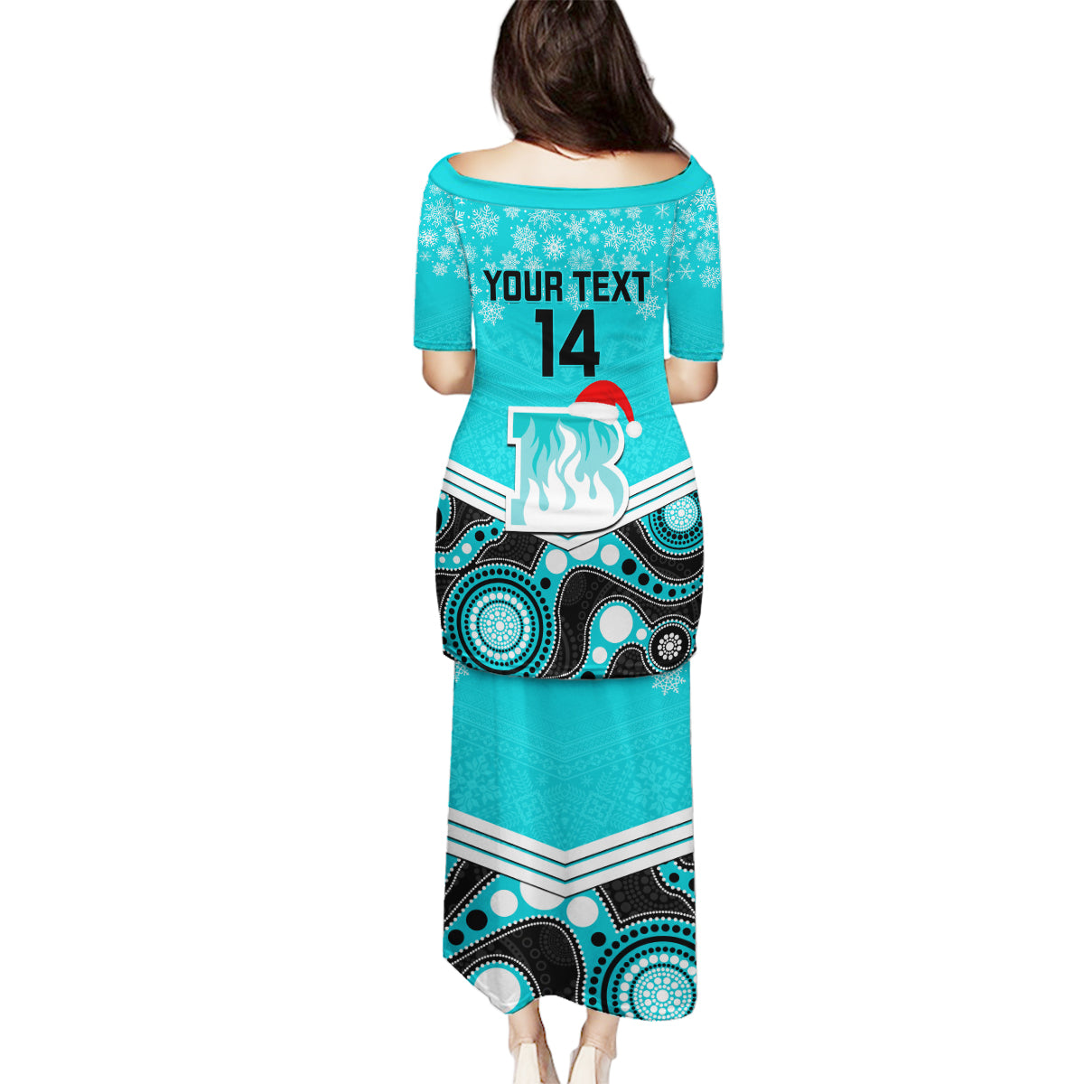 custom-brisbane-heat-cricket-christmas-family-matching-puletasi-dress-and-hawaiian-shirt-merry-xmas-2023-indigenous-art