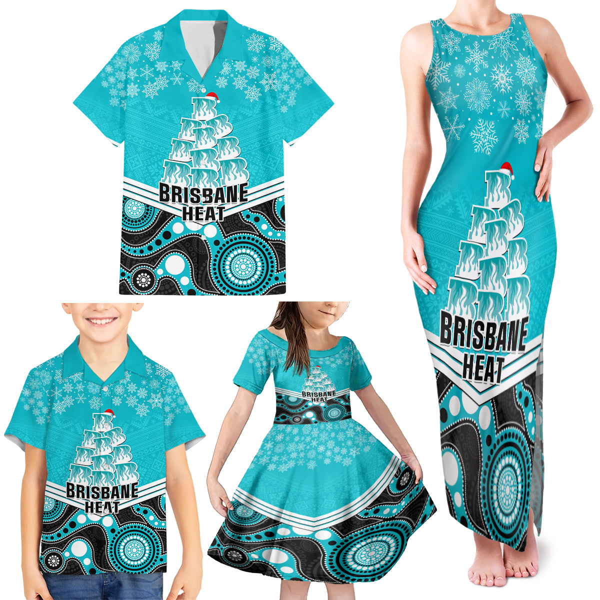 custom-brisbane-heat-cricket-christmas-family-matching-tank-maxi-dress-and-hawaiian-shirt-merry-xmas-2023-indigenous-art