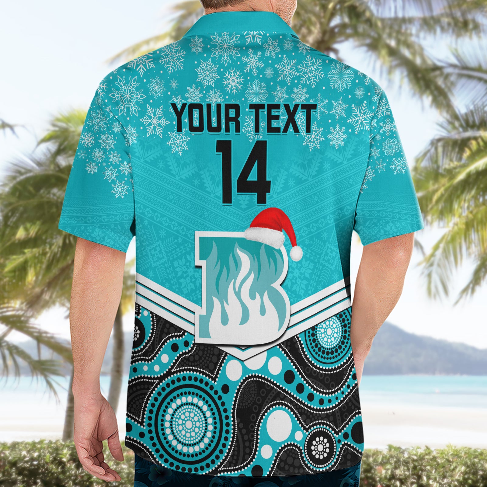 Custom Brisbane Heat Cricket Christmas Hawaiian Shirt Merry Xmas 2023 Indigenous Art - Vibe Hoodie Shop