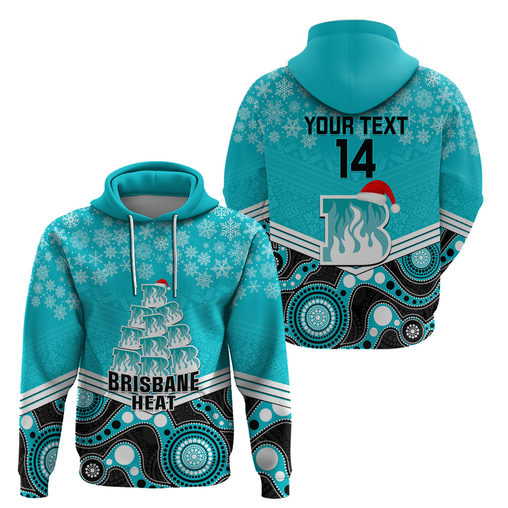 Custom Brisbane Heat Cricket Christmas Hoodie Merry Xmas 2023 Indigenous Art - Vibe Hoodie Shop