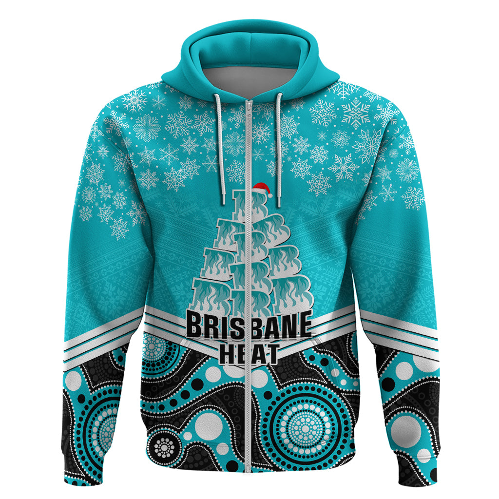 Custom Brisbane Heat Cricket Christmas Hoodie Merry Xmas 2023 Indigenous Art - Vibe Hoodie Shop