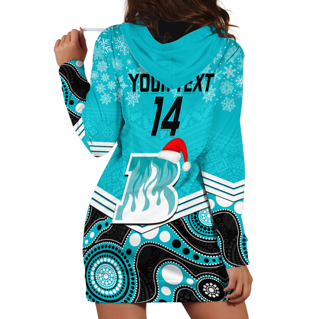 Custom Brisbane Heat Cricket Christmas Hoodie Dress Merry Xmas 2023 Indigenous Art - Vibe Hoodie Shop