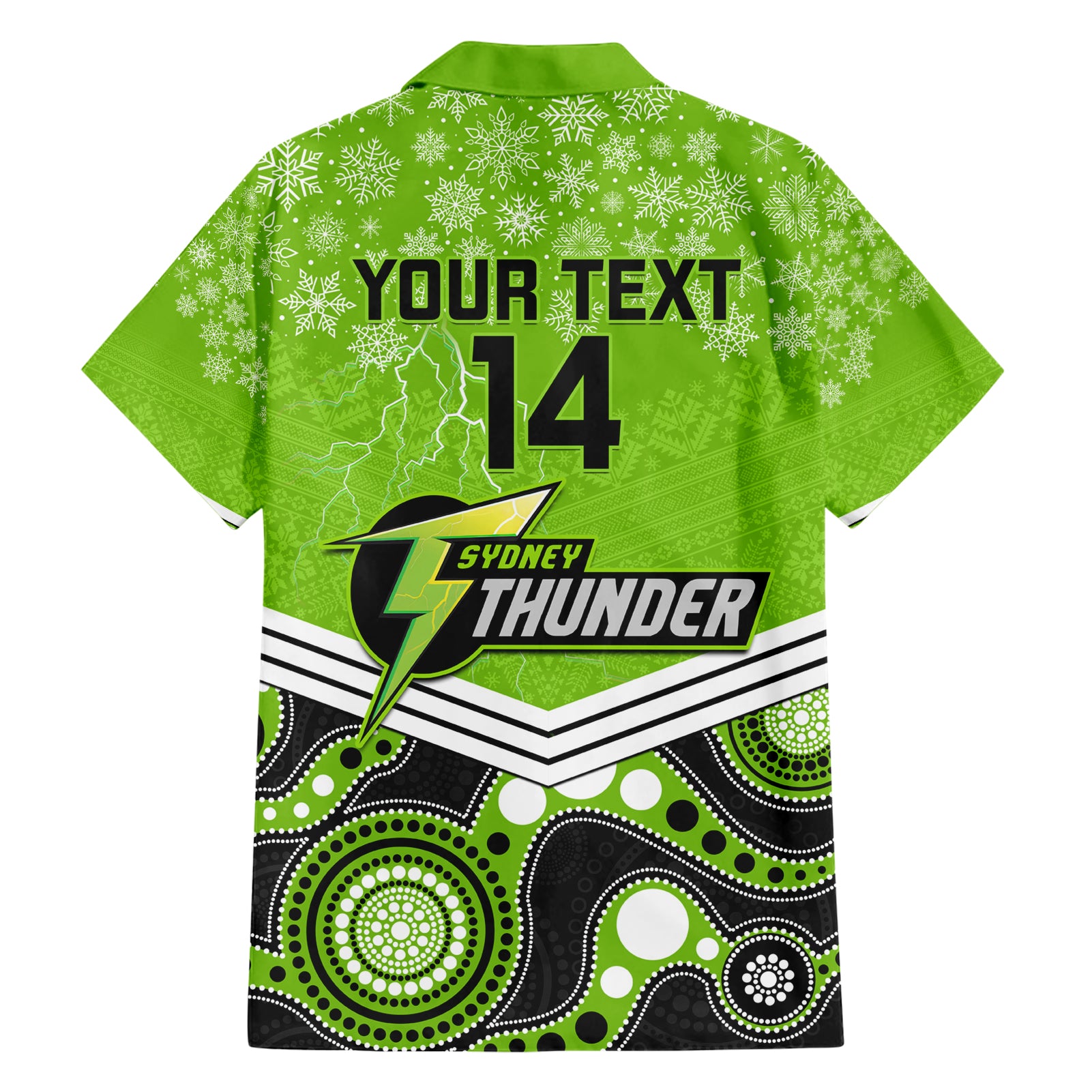 Custom Thunder Cricket Christmas Hawaiian Shirt Merry Xmas 2023 Indigenous Art - Vibe Hoodie Shop