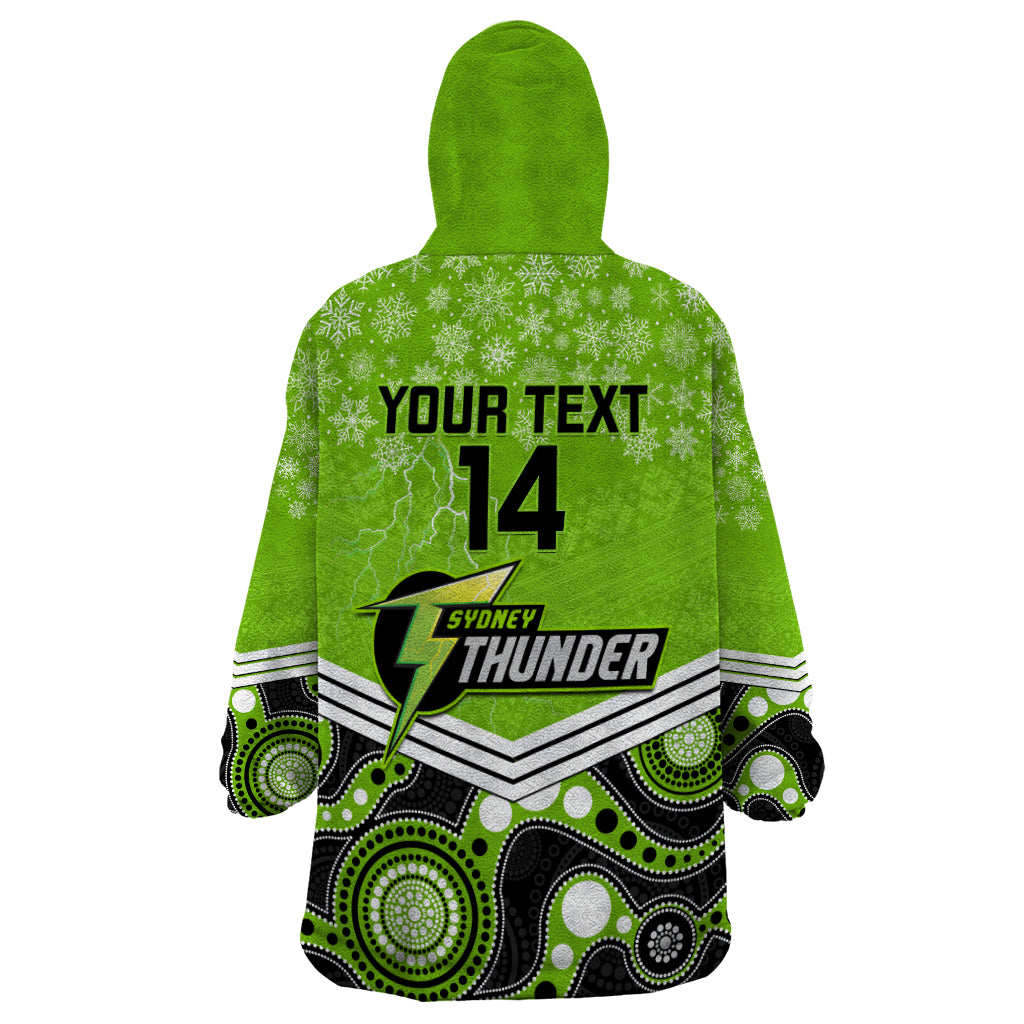 Custom Thunder Cricket Christmas Wearable Blanket Hoodie Merry Xmas 2023 Indigenous Art - Vibe Hoodie Shop