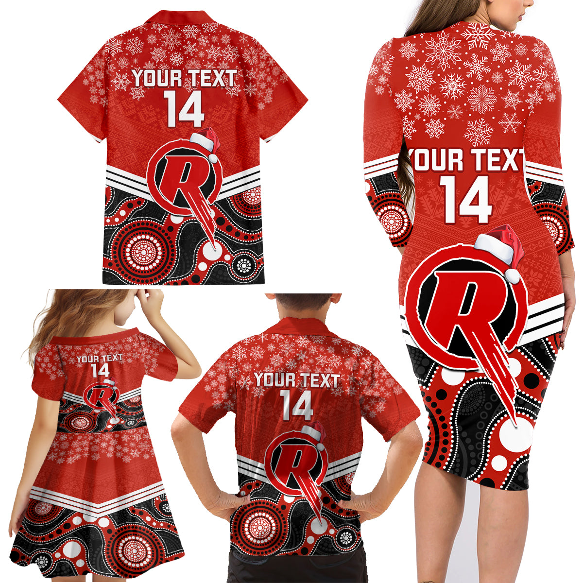 custom-melbourne-renegades-cricket-christmas-family-matching-long-sleeve-bodycon-dress-and-hawaiian-shirt-merry-xmas-2023-indigenous-art