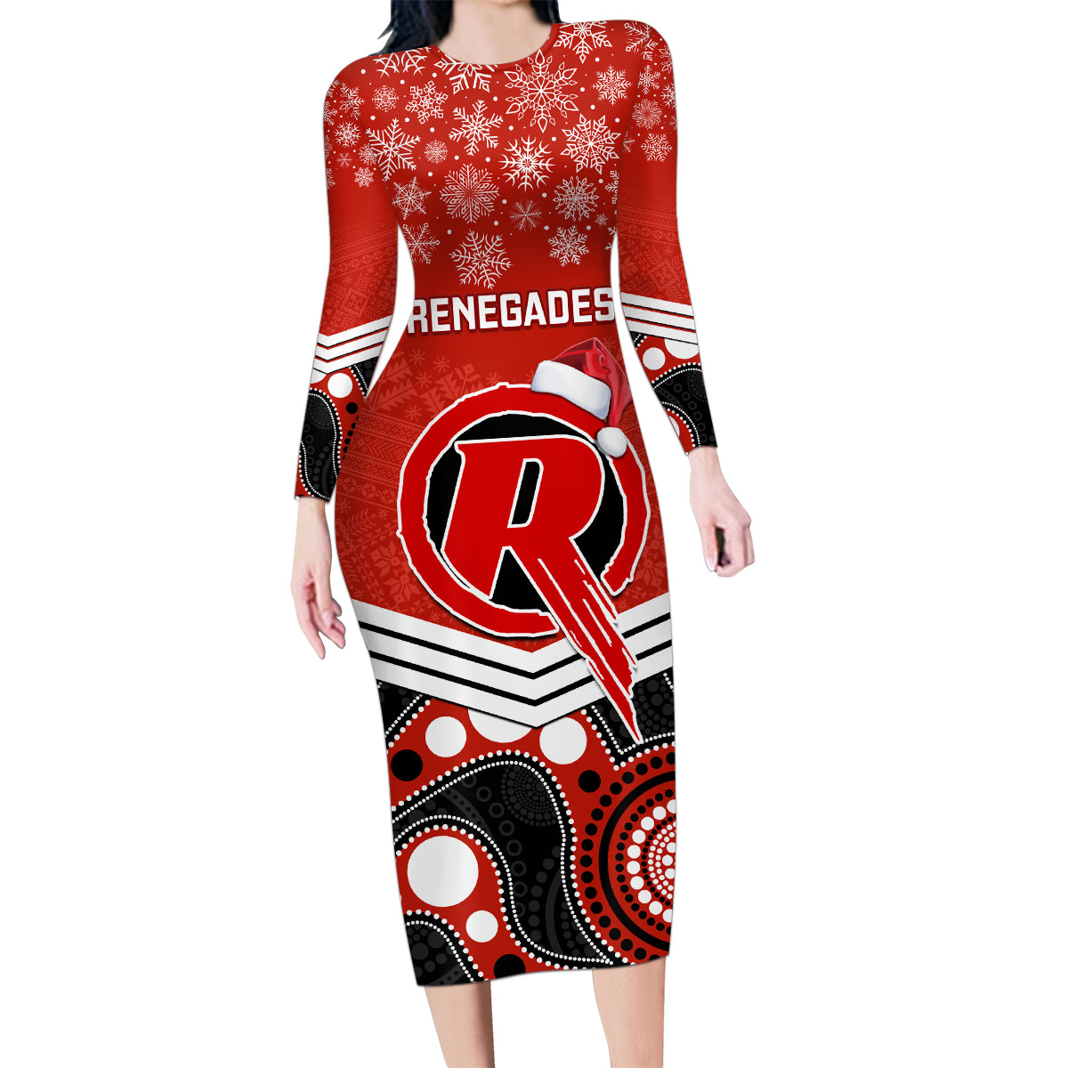 custom-melbourne-renegades-cricket-christmas-family-matching-long-sleeve-bodycon-dress-and-hawaiian-shirt-merry-xmas-2023-indigenous-art