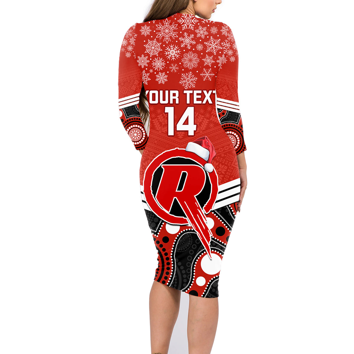 custom-melbourne-renegades-cricket-christmas-family-matching-long-sleeve-bodycon-dress-and-hawaiian-shirt-merry-xmas-2023-indigenous-art