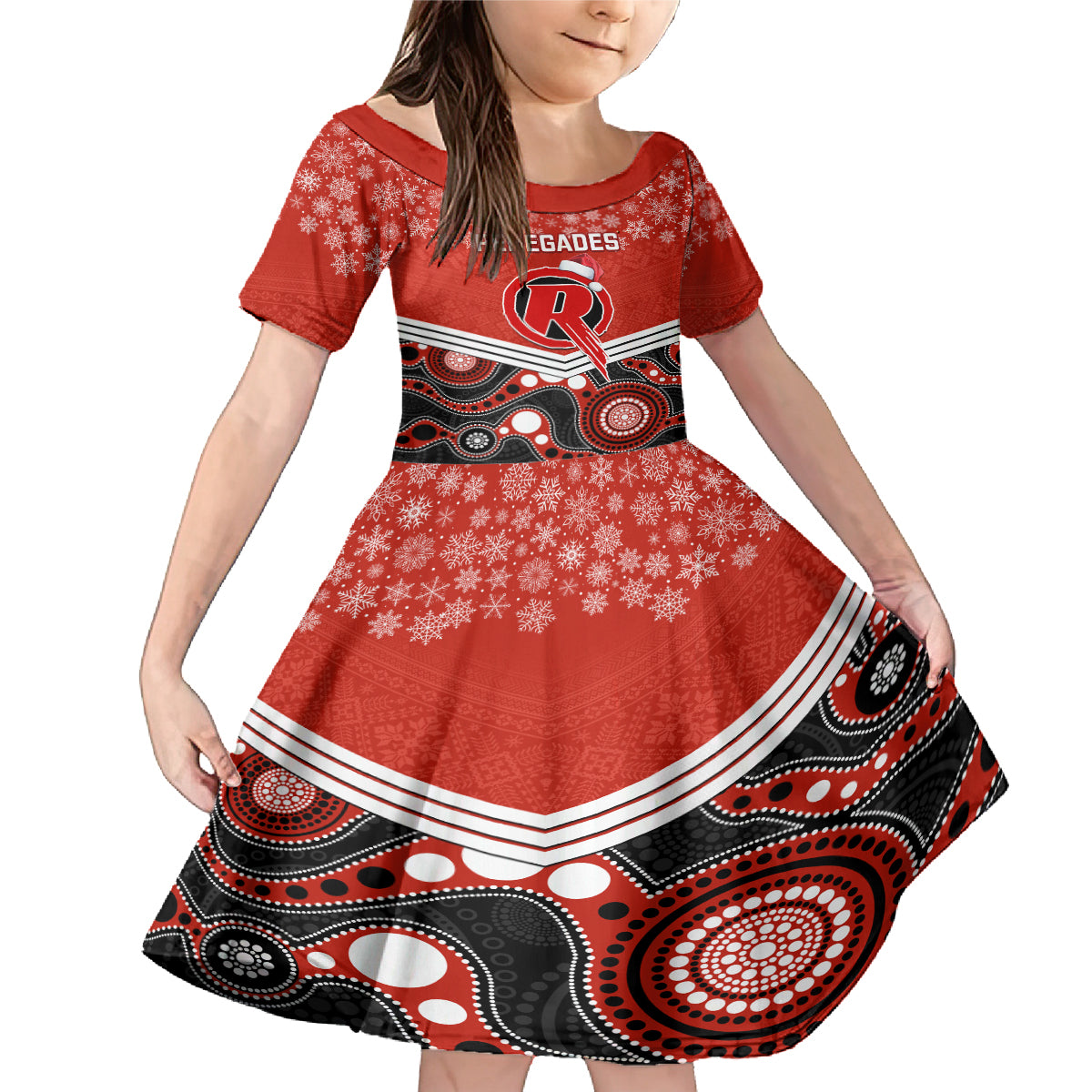 custom-melbourne-renegades-cricket-christmas-family-matching-mermaid-dress-and-hawaiian-shirt-merry-xmas-2023-indigenous-art