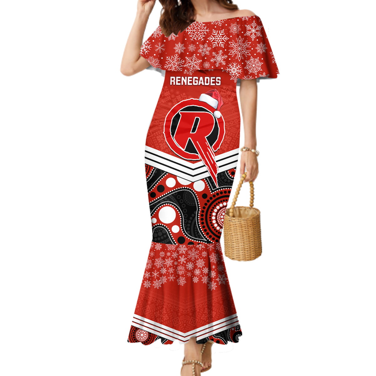 custom-melbourne-renegades-cricket-christmas-family-matching-mermaid-dress-and-hawaiian-shirt-merry-xmas-2023-indigenous-art