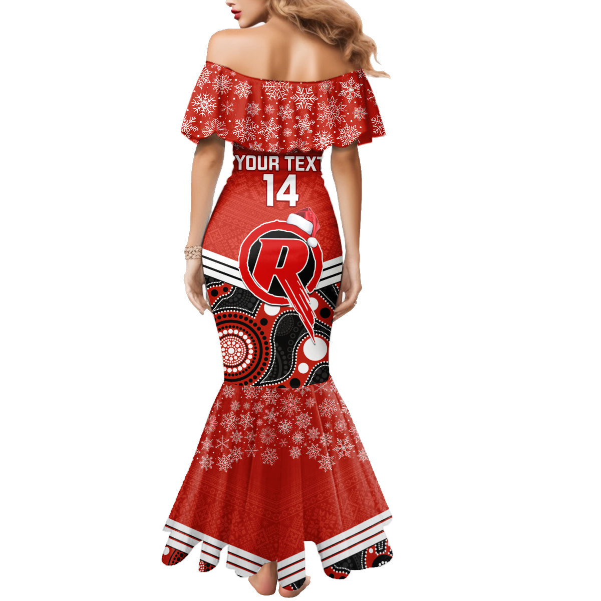 custom-melbourne-renegades-cricket-christmas-family-matching-mermaid-dress-and-hawaiian-shirt-merry-xmas-2023-indigenous-art