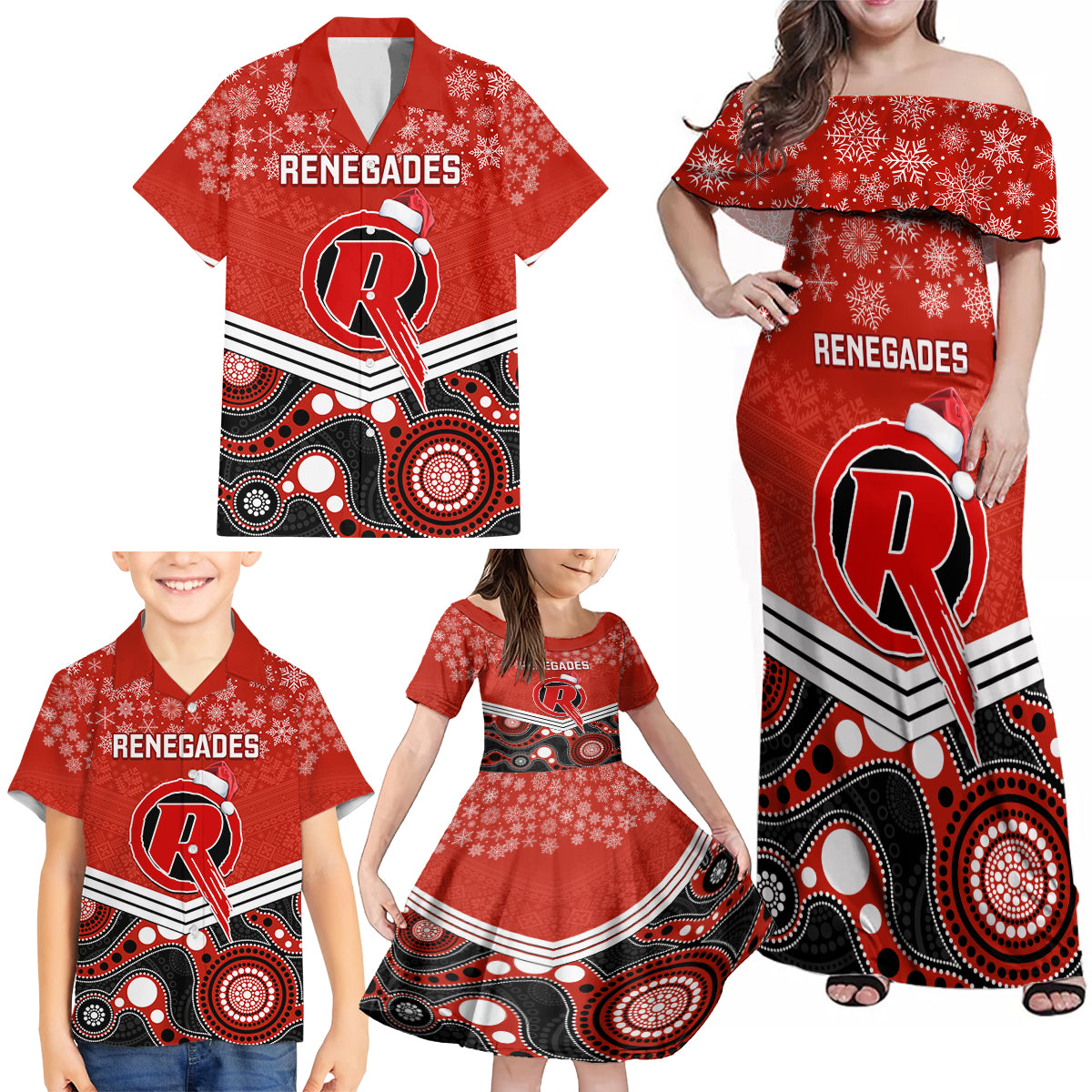 custom-melbourne-renegades-cricket-christmas-family-matching-off-shoulder-maxi-dress-and-hawaiian-shirt-merry-xmas-2023-indigenous-art