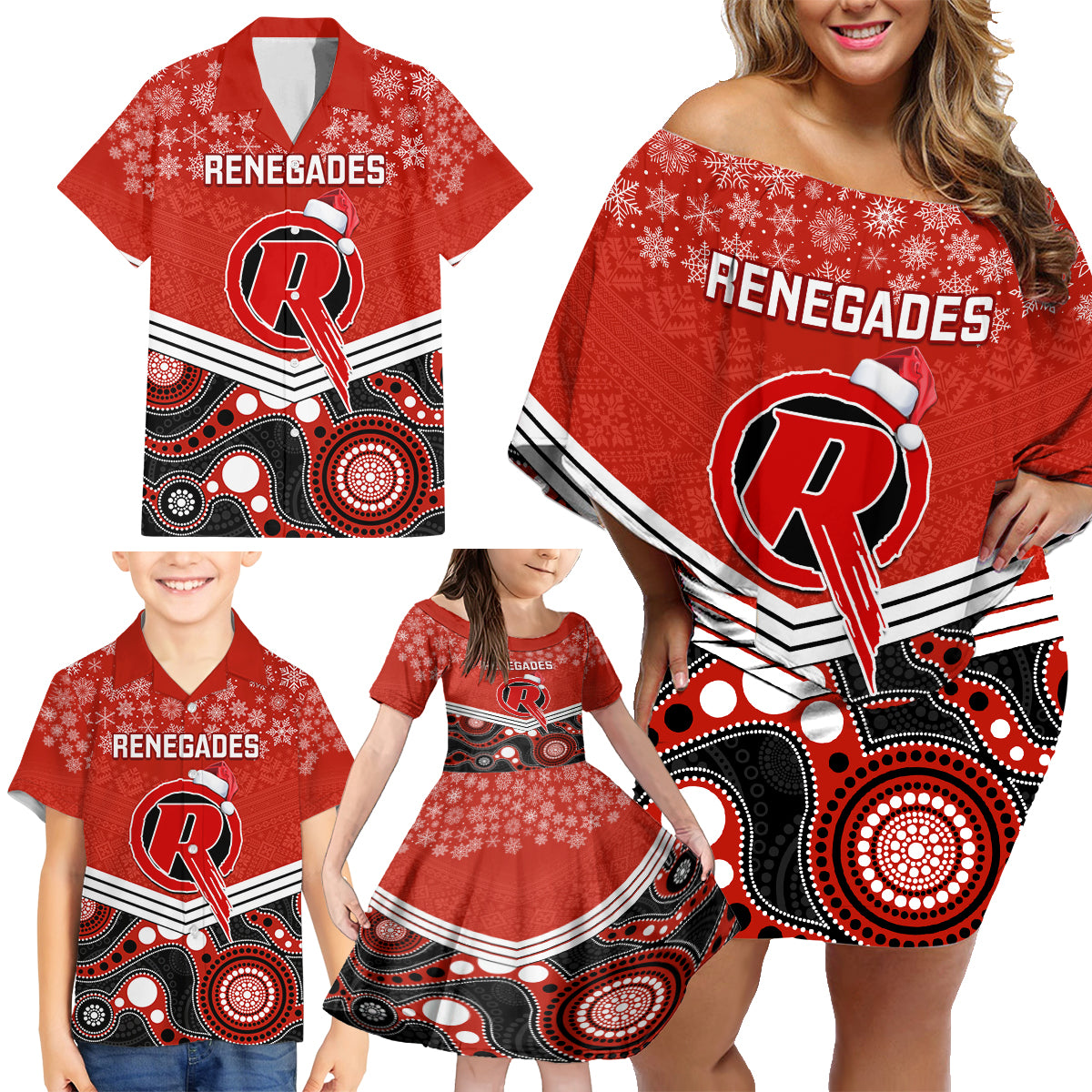 custom-melbourne-renegades-cricket-christmas-family-matching-off-shoulder-short-dress-and-hawaiian-shirt-merry-xmas-2023-indigenous-art