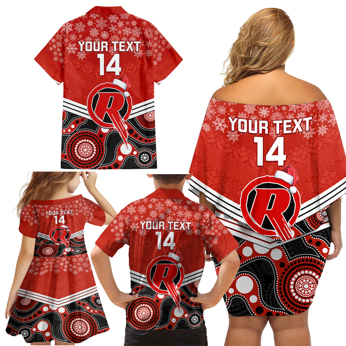 custom-melbourne-renegades-cricket-christmas-family-matching-off-shoulder-short-dress-and-hawaiian-shirt-merry-xmas-2023-indigenous-art