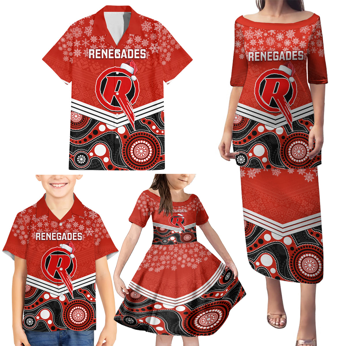 custom-melbourne-renegades-cricket-christmas-family-matching-puletasi-dress-and-hawaiian-shirt-merry-xmas-2023-indigenous-art