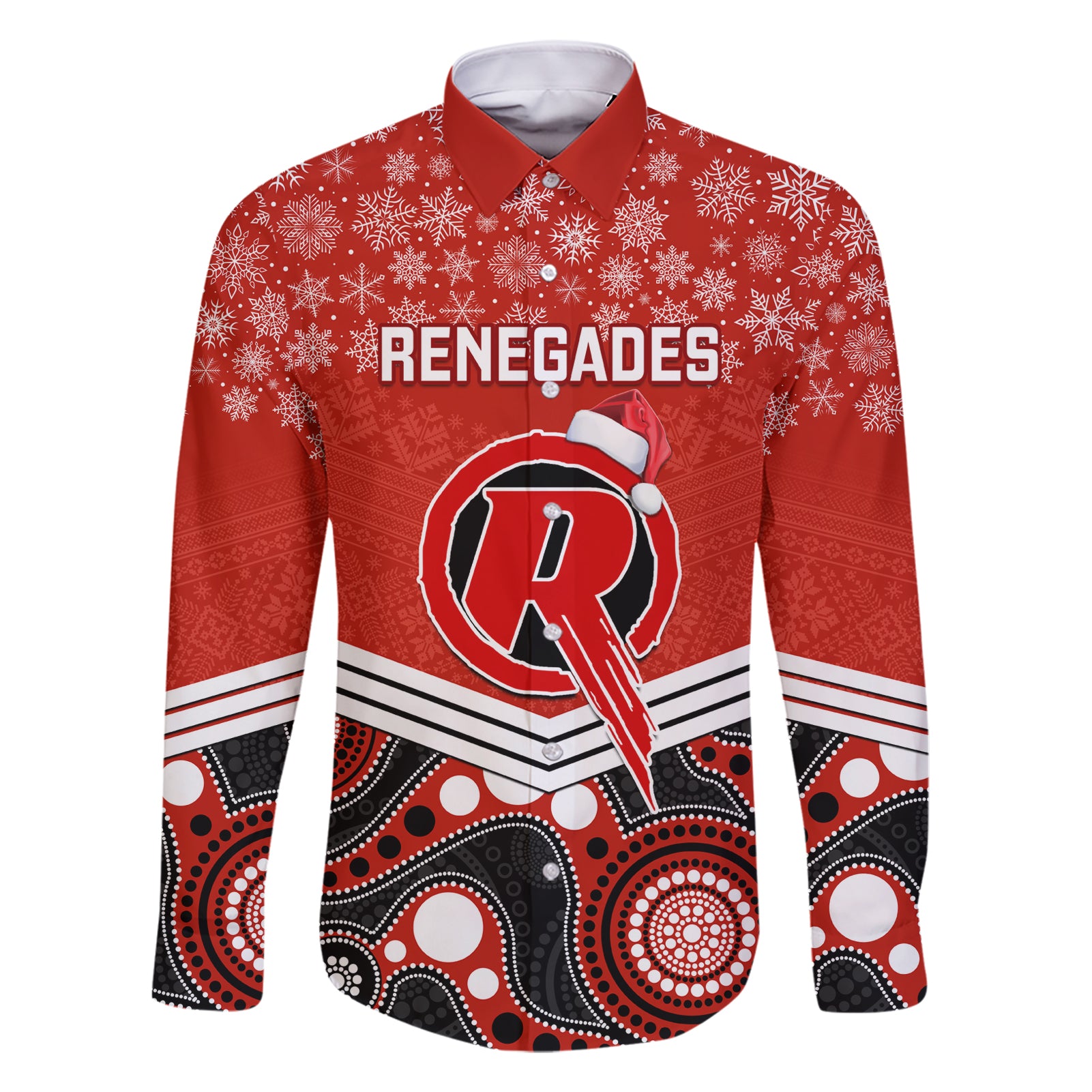 custom-melbourne-renegades-cricket-christmas-family-matching-short-sleeve-bodycon-dress-and-hawaiian-shirt-merry-xmas-2023-indigenous-art