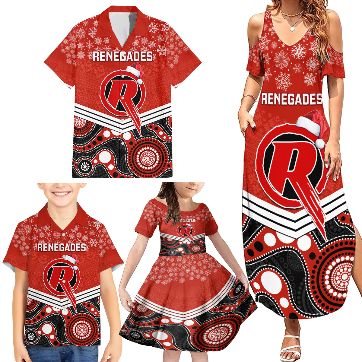 custom-melbourne-renegades-cricket-christmas-family-matching-summer-maxi-dress-and-hawaiian-shirt-merry-xmas-2023-indigenous-art