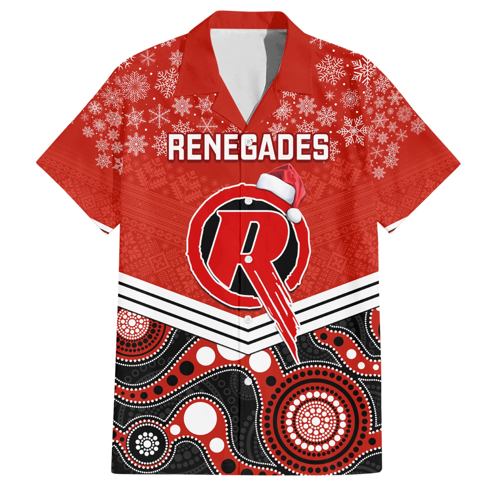 Custom Melbourne Renegades Cricket Christmas Hawaiian Shirt Merry Xmas 2023 Indigenous Art - Vibe Hoodie Shop