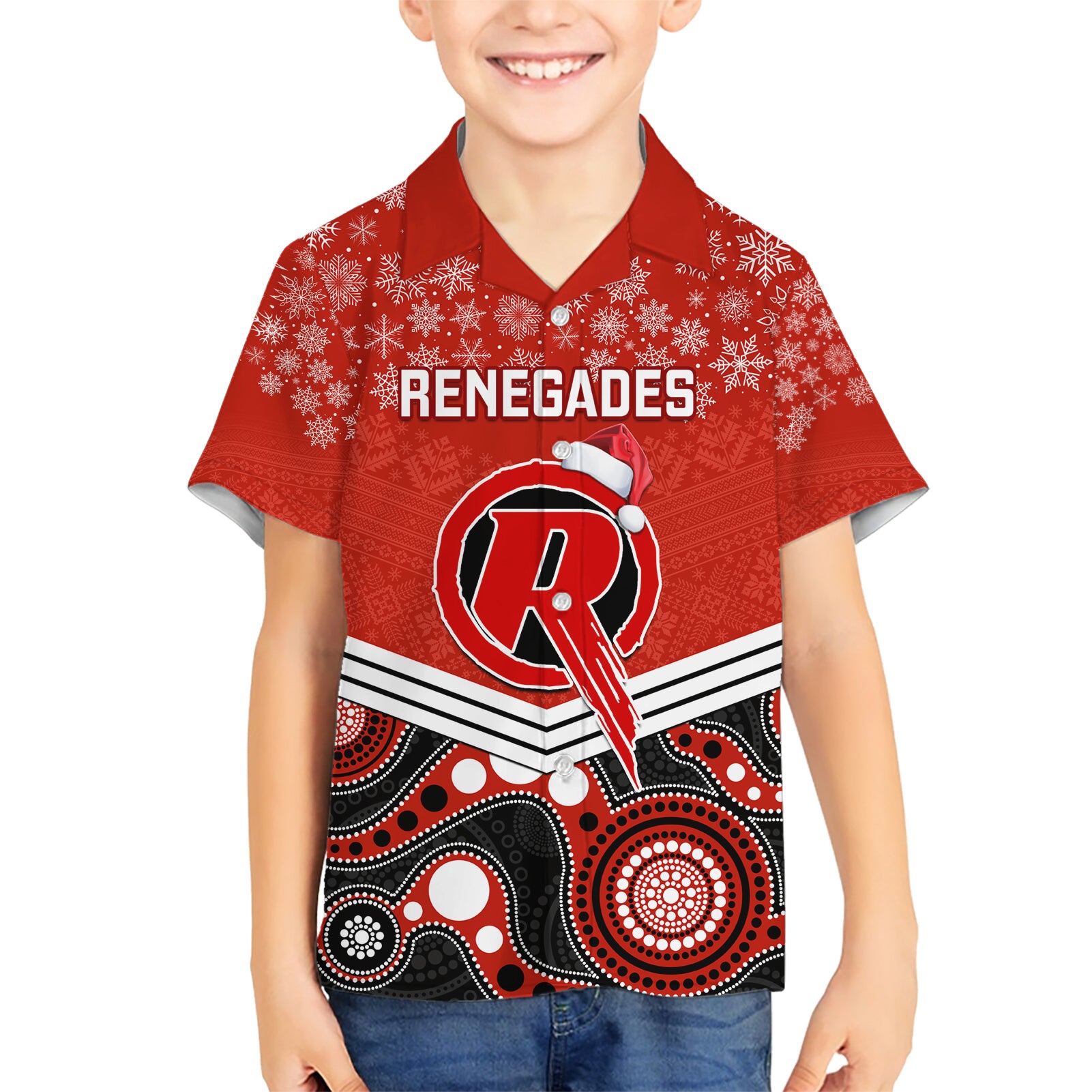Custom Melbourne Renegades Cricket Christmas Hawaiian Shirt Merry Xmas 2023 Indigenous Art - Vibe Hoodie Shop