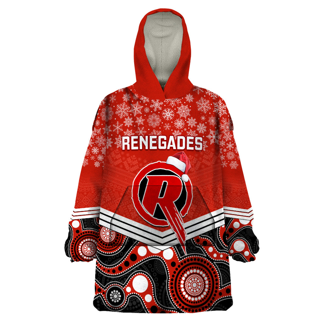 Custom Melbourne Renegades Cricket Christmas Wearable Blanket Hoodie Merry Xmas 2023 Indigenous Art - Vibe Hoodie Shop