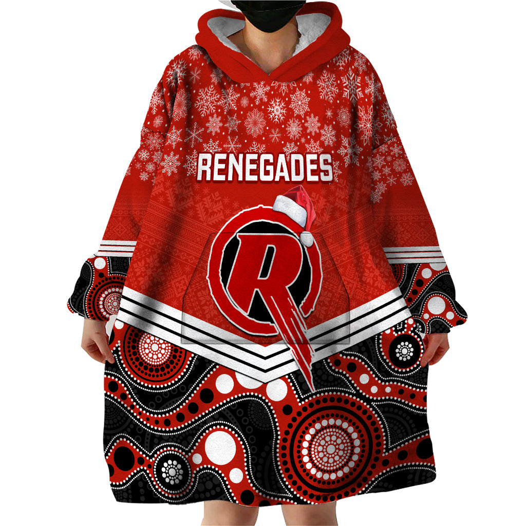 Custom Melbourne Renegades Cricket Christmas Wearable Blanket Hoodie Merry Xmas 2023 Indigenous Art - Vibe Hoodie Shop