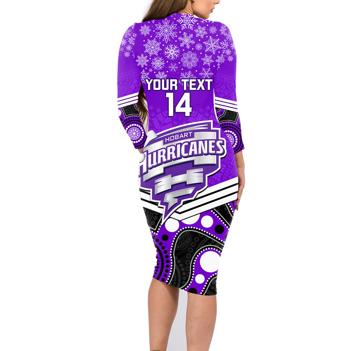 custom-hobart-hurricanes-cricket-christmas-family-matching-long-sleeve-bodycon-dress-and-hawaiian-shirt-merry-xmas-2023-indigenous-art