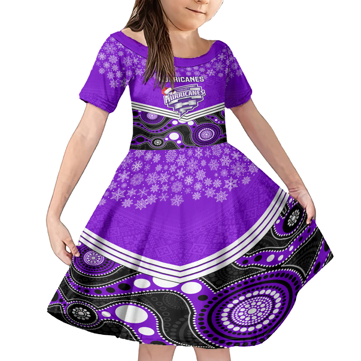 custom-hobart-hurricanes-cricket-christmas-family-matching-off-shoulder-long-sleeve-dress-and-hawaiian-shirt-merry-xmas-2023-indigenous-art