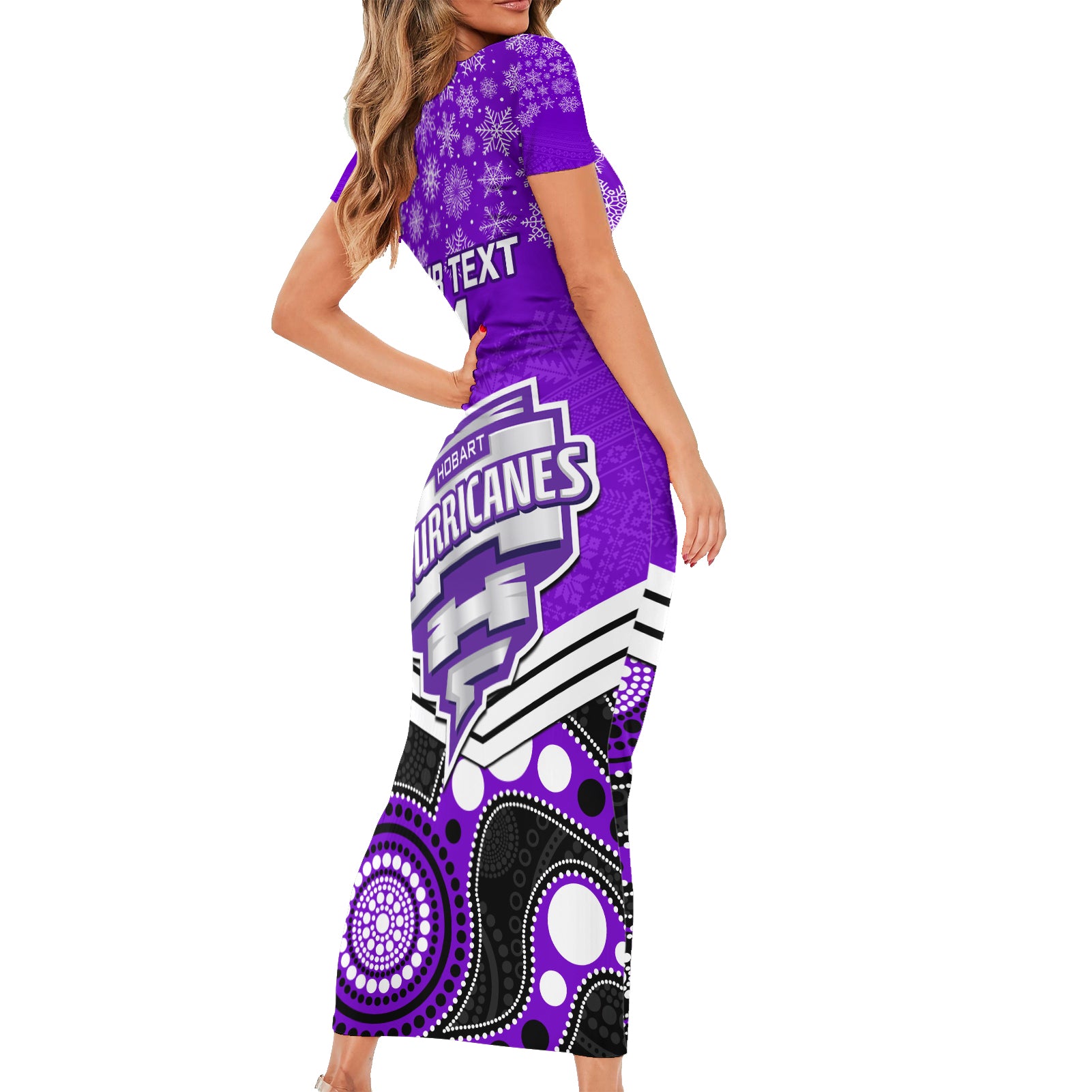 custom-hobart-hurricanes-cricket-christmas-family-matching-short-sleeve-bodycon-dress-and-hawaiian-shirt-merry-xmas-2023-indigenous-art