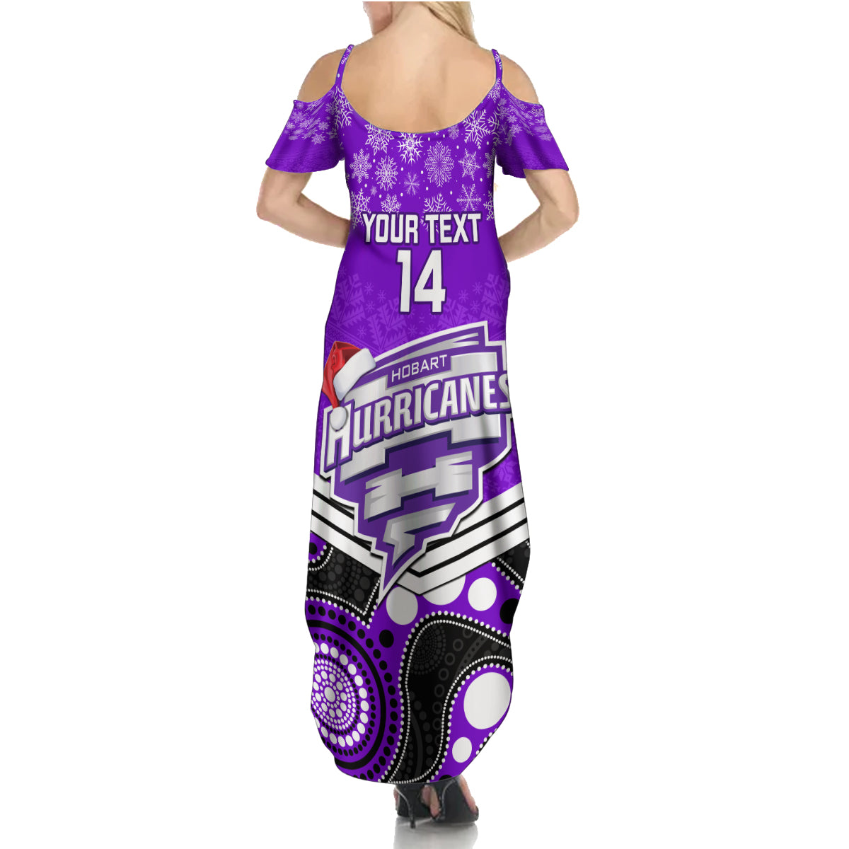 custom-hobart-hurricanes-cricket-christmas-family-matching-summer-maxi-dress-and-hawaiian-shirt-merry-xmas-2023-indigenous-art