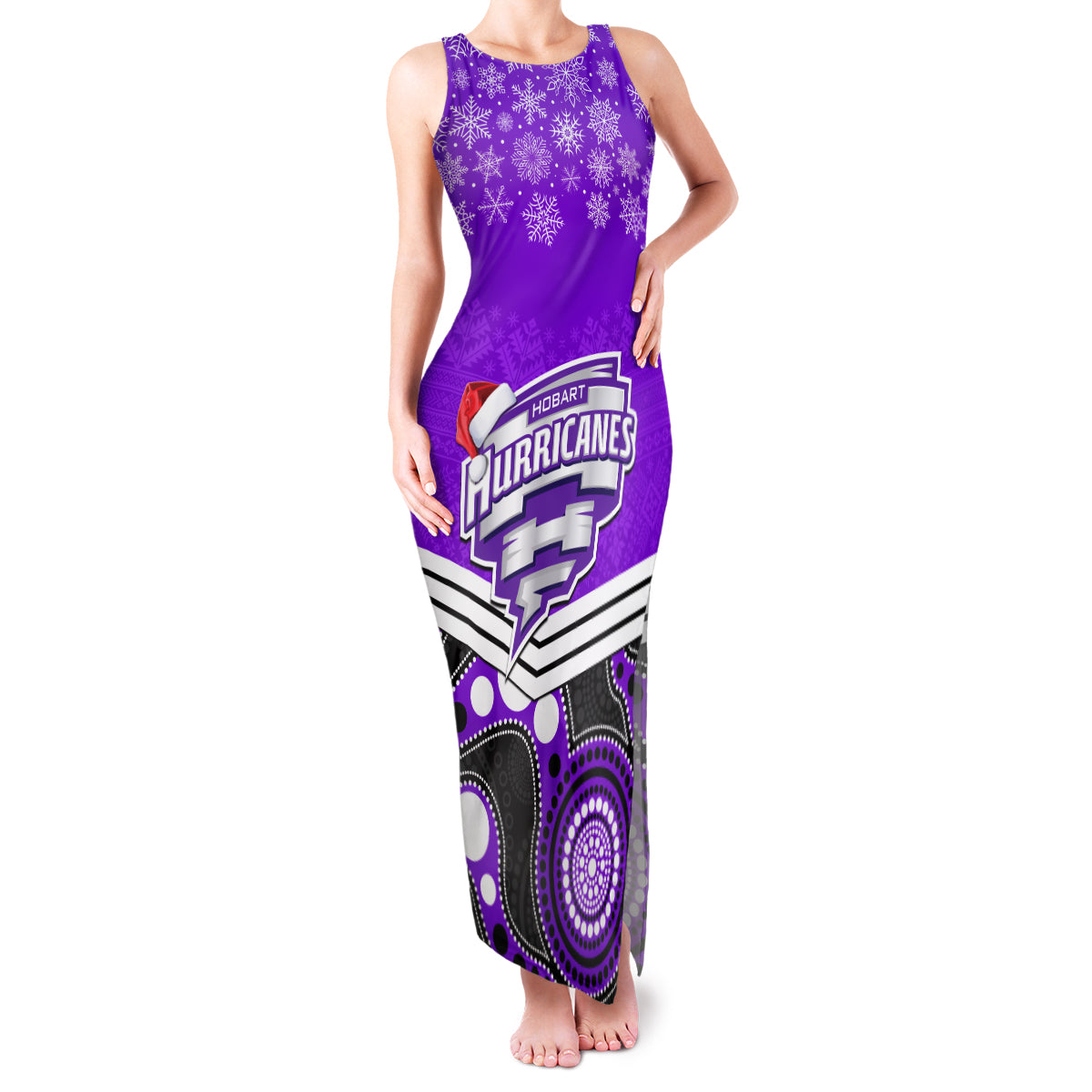 custom-hobart-hurricanes-cricket-christmas-family-matching-tank-maxi-dress-and-hawaiian-shirt-merry-xmas-2023-indigenous-art