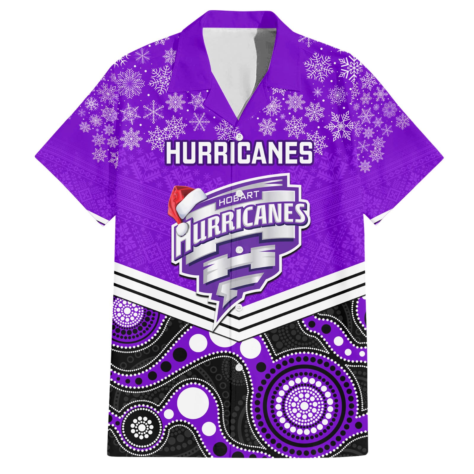 Custom Hobart Hurricanes Cricket Christmas Hawaiian Shirt Merry Xmas 2023 Indigenous Art - Vibe Hoodie Shop