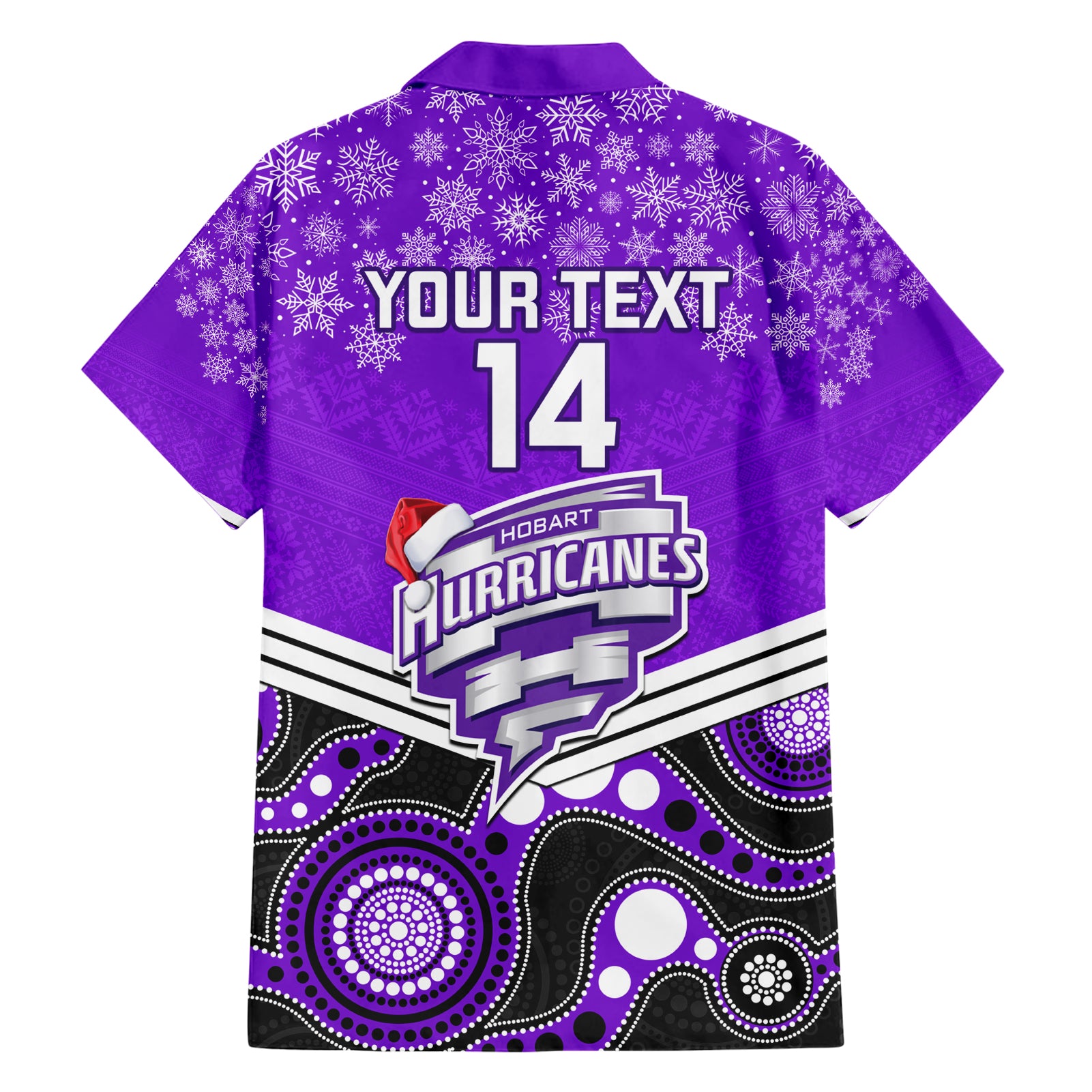 Custom Hobart Hurricanes Cricket Christmas Hawaiian Shirt Merry Xmas 2023 Indigenous Art - Vibe Hoodie Shop