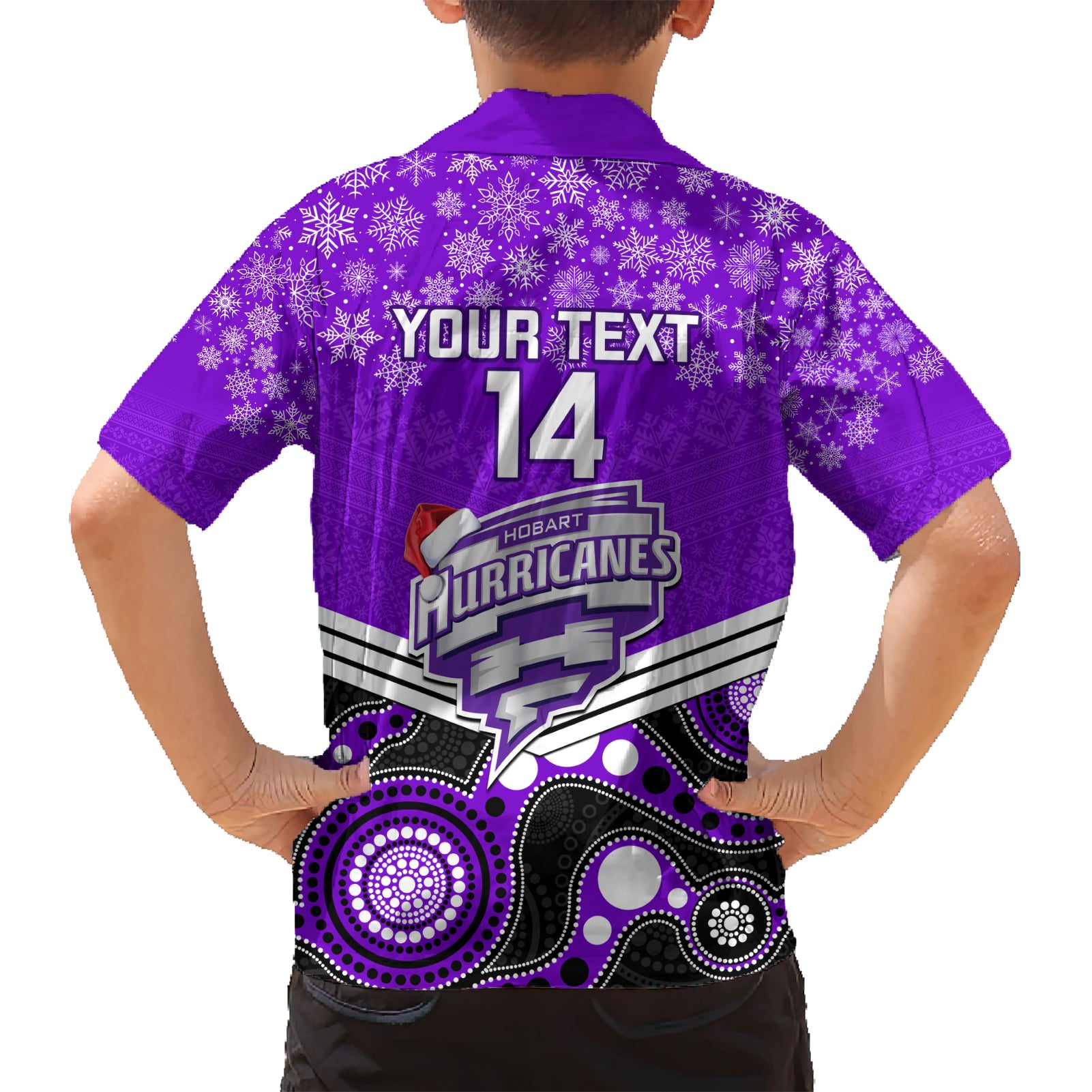 Custom Hobart Hurricanes Cricket Christmas Hawaiian Shirt Merry Xmas 2023 Indigenous Art - Vibe Hoodie Shop
