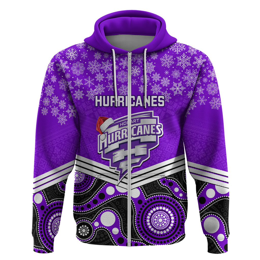 Custom Hobart Hurricanes Cricket Christmas Hoodie Merry Xmas 2023 Indigenous Art - Vibe Hoodie Shop