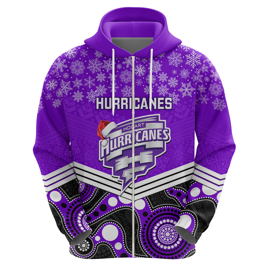 Custom Hobart Hurricanes Cricket Christmas Hoodie Merry Xmas 2023 Indigenous Art - Vibe Hoodie Shop