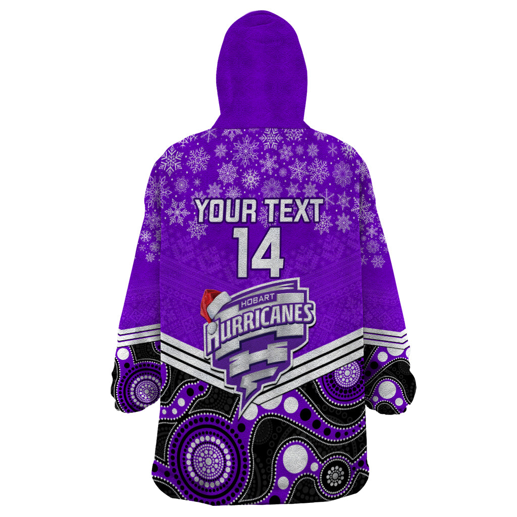 Custom Hobart Hurricanes Cricket Christmas Wearable Blanket Hoodie Merry Xmas 2023 Indigenous Art - Vibe Hoodie Shop