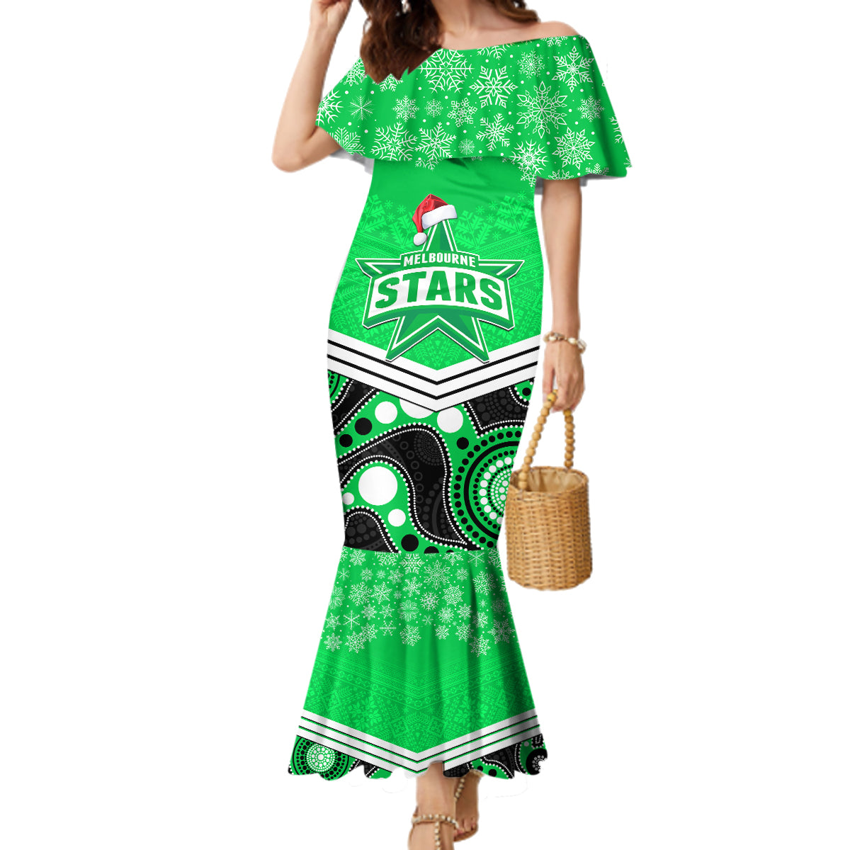 custom-melbourne-stars-cricket-christmas-family-matching-mermaid-dress-and-hawaiian-shirt-merry-xmas-2023-indigenous-art