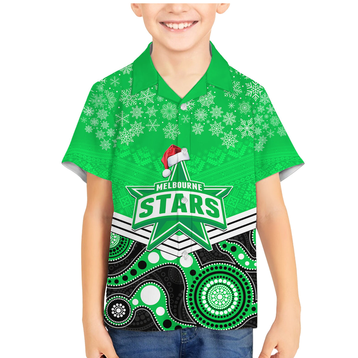 custom-melbourne-stars-cricket-christmas-family-matching-mermaid-dress-and-hawaiian-shirt-merry-xmas-2023-indigenous-art