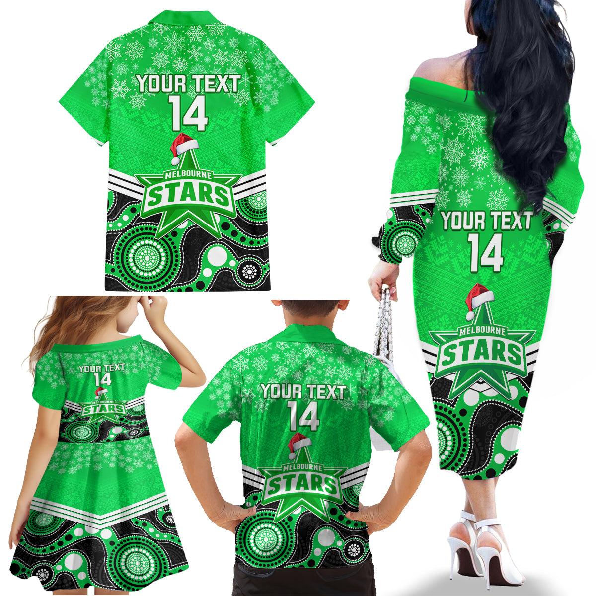 custom-melbourne-stars-cricket-christmas-family-matching-off-shoulder-long-sleeve-dress-and-hawaiian-shirt-merry-xmas-2023-indigenous-art