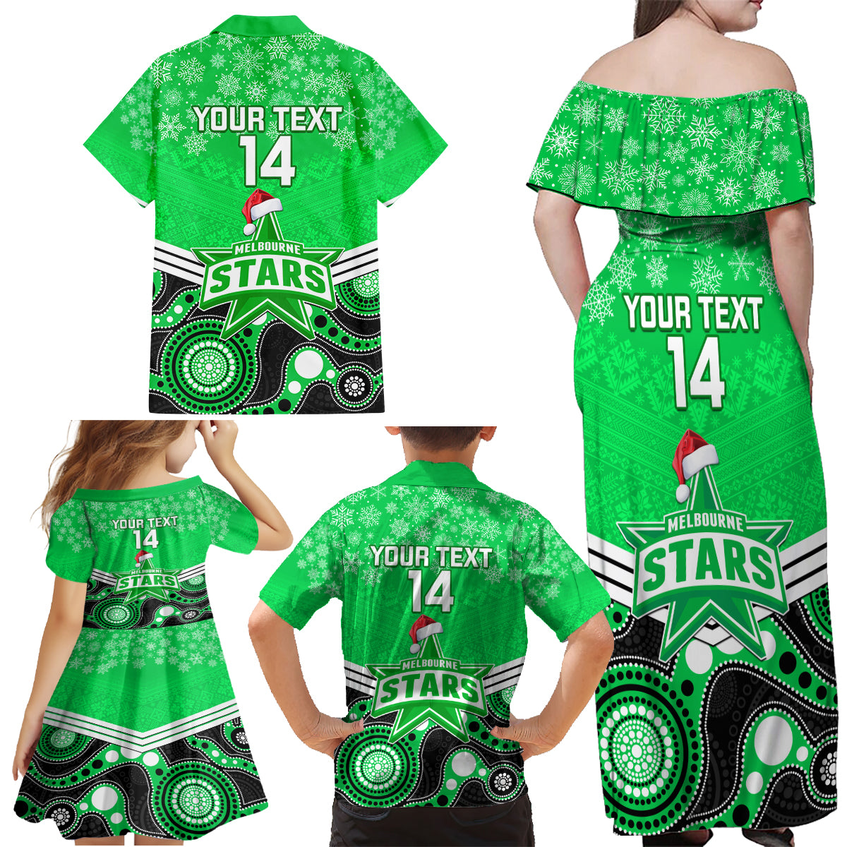 custom-melbourne-stars-cricket-christmas-family-matching-off-shoulder-maxi-dress-and-hawaiian-shirt-merry-xmas-2023-indigenous-art