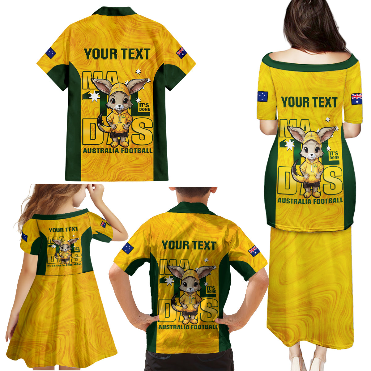 custom-matildas-family-matching-puletasi-dress-and-hawaiian-shirt-australian-cute-mascot-unique-gold-version