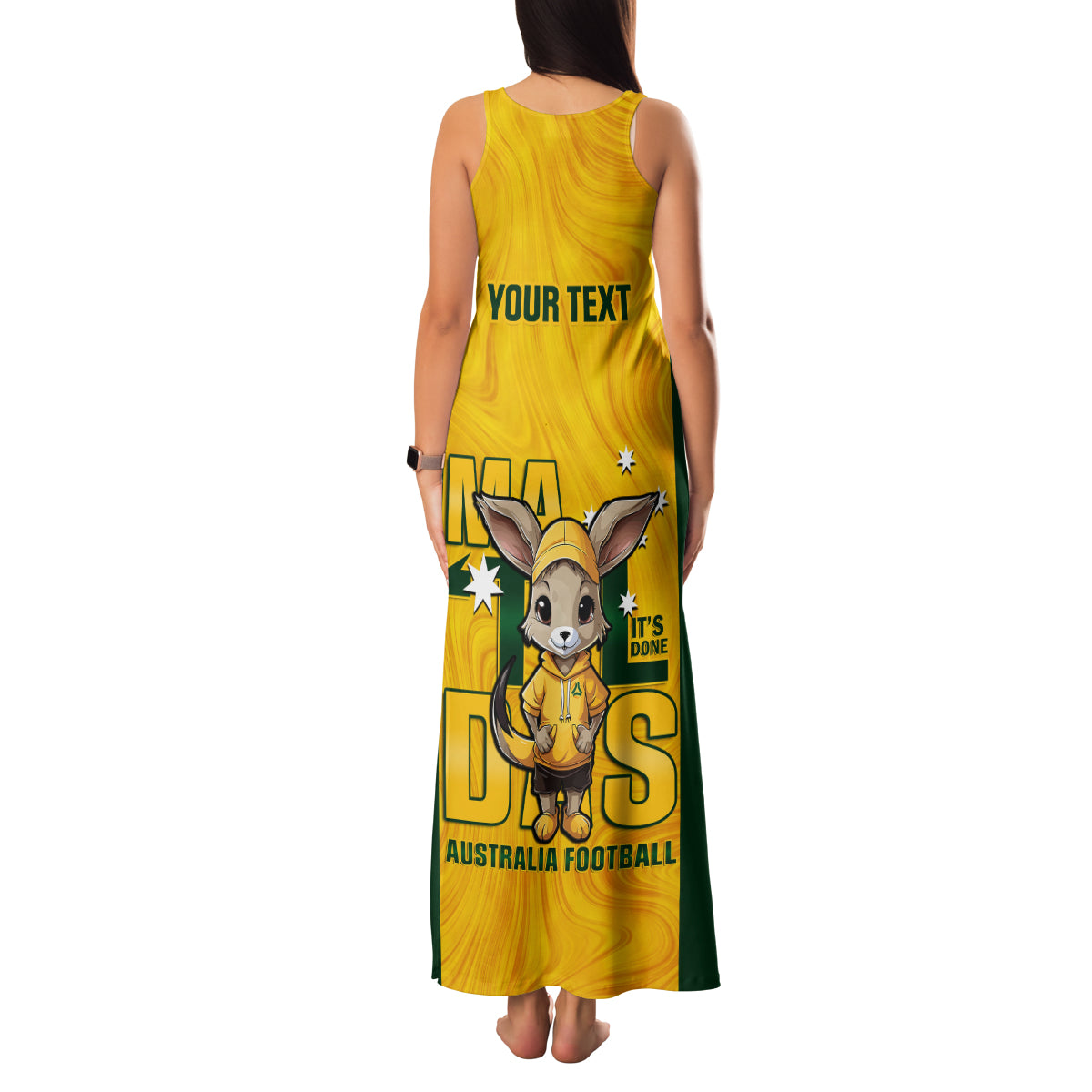 custom-matildas-family-matching-tank-maxi-dress-and-hawaiian-shirt-australian-cute-mascot-unique-gold-version