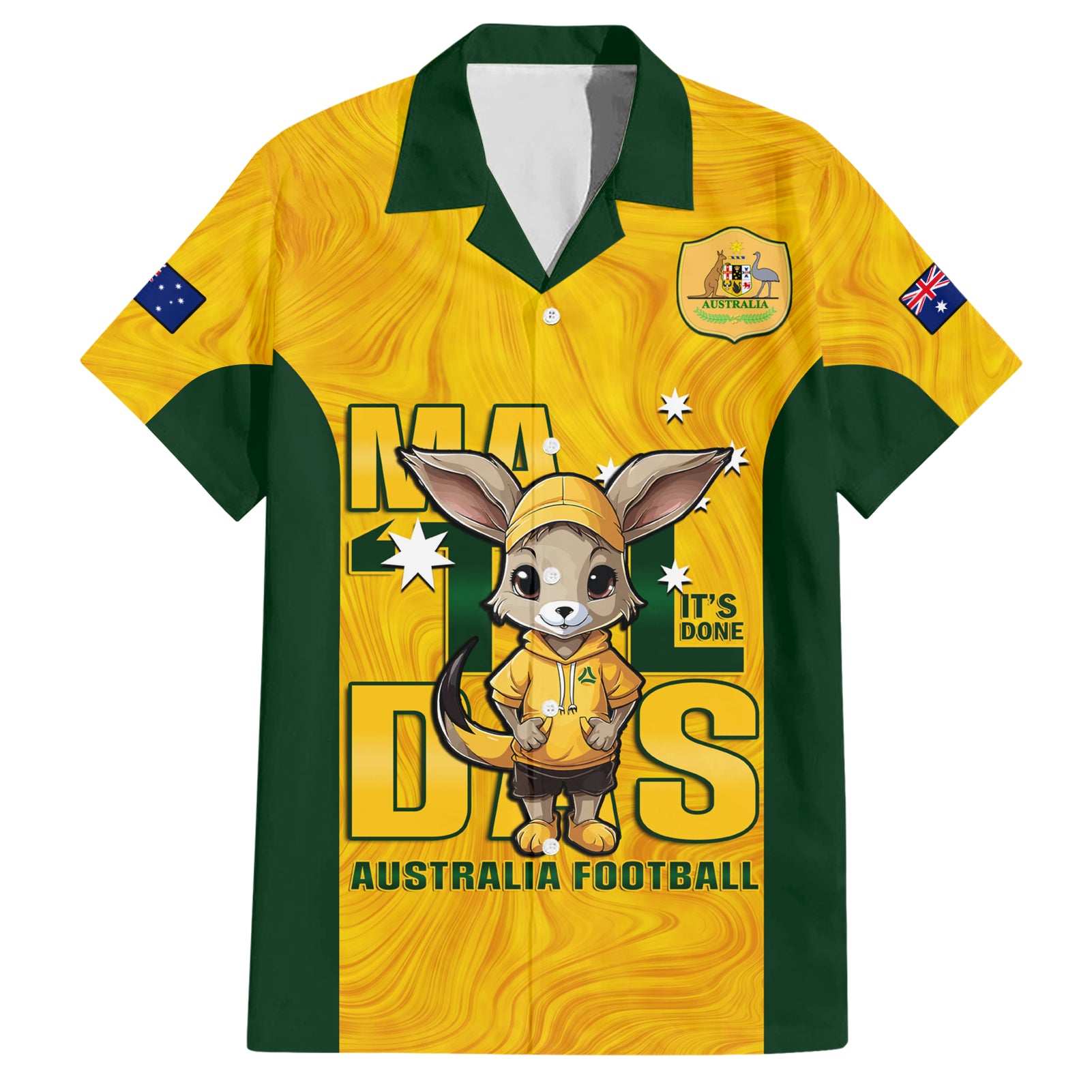 Custom Matildas Hawaiian Shirt Australian Cute Mascot Unique Gold Version - Vibe Hoodie Shop