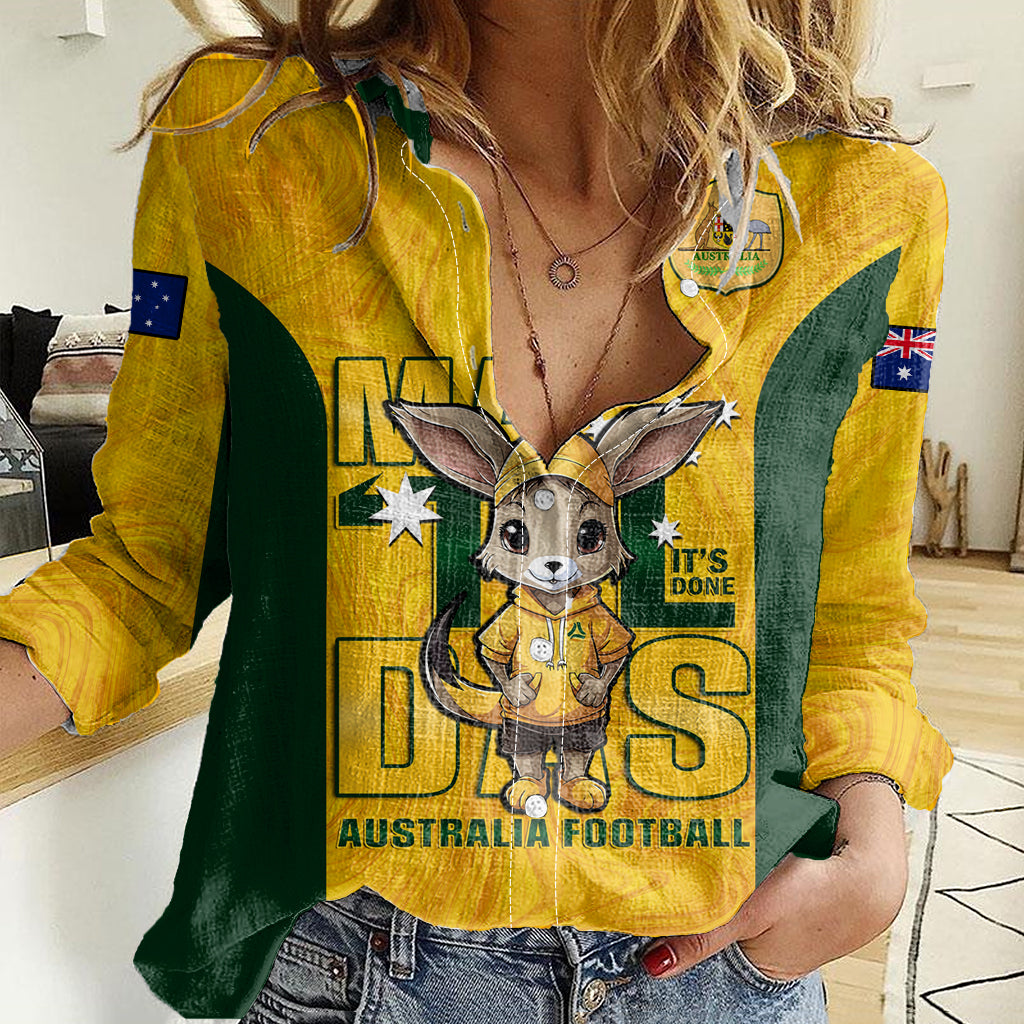Custom Matildas Women Casual Shirt Australian Cute Mascot Unique Gold Version - Vibe Hoodie Shop