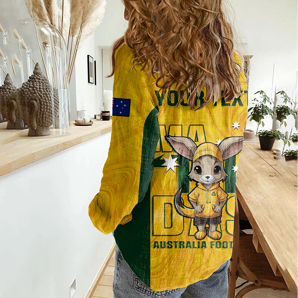 Custom Matildas Women Casual Shirt Australian Cute Mascot Unique Gold Version - Vibe Hoodie Shop