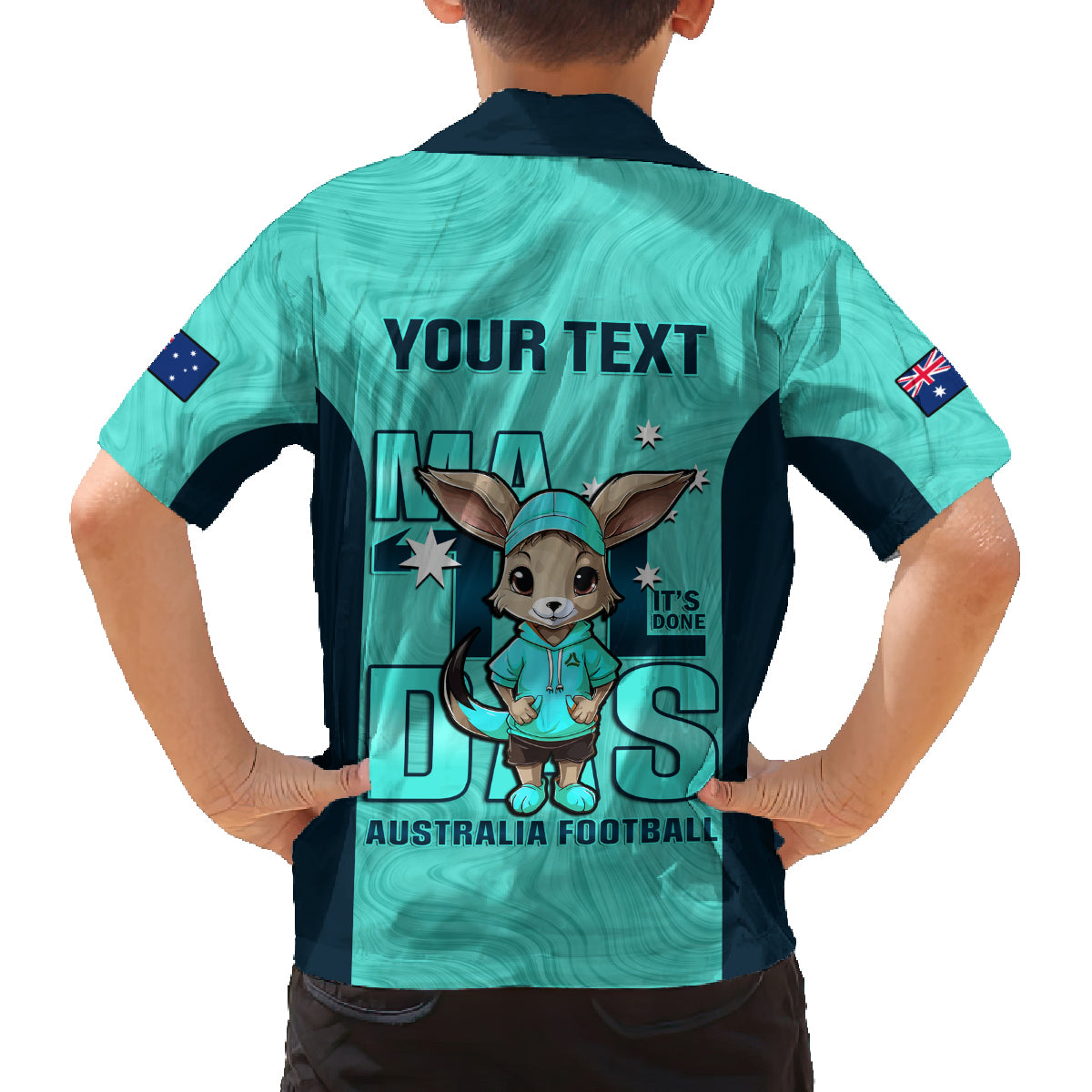 custom-matildas-family-matching-long-sleeve-bodycon-dress-and-hawaiian-shirt-australian-cute-mascot-unique-turquosie-version