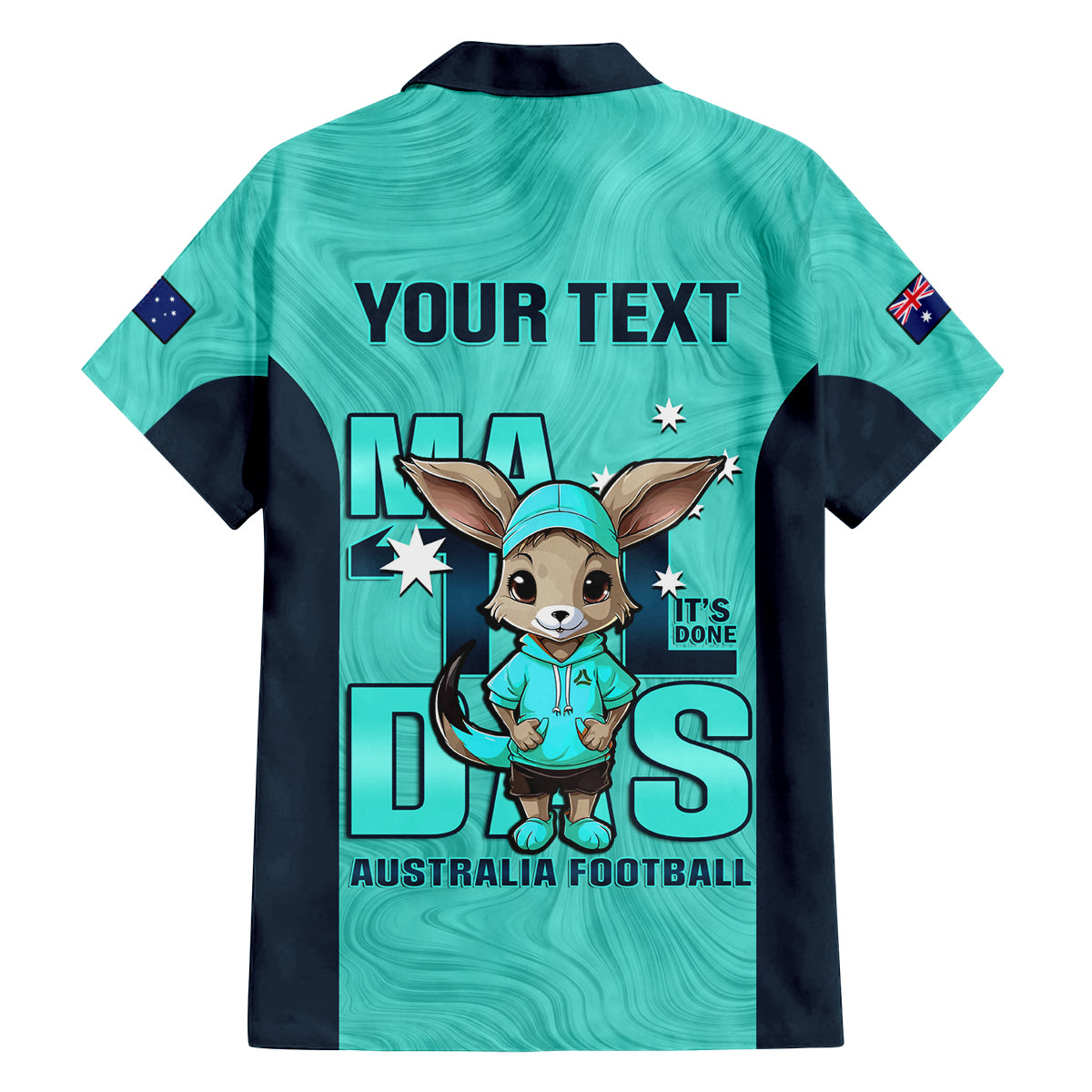 custom-matildas-family-matching-off-shoulder-long-sleeve-dress-and-hawaiian-shirt-australian-cute-mascot-unique-turquosie-version