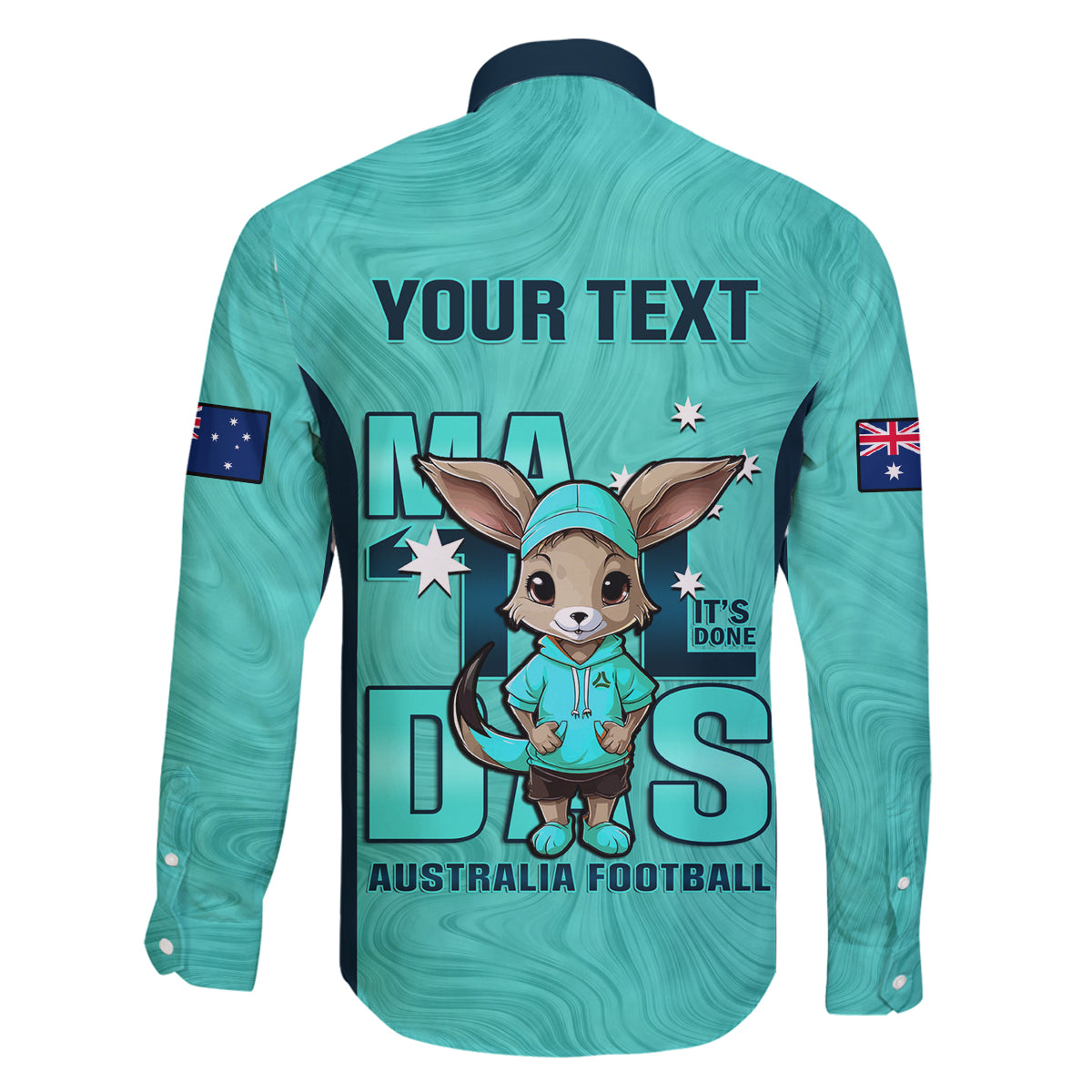 custom-matildas-family-matching-off-shoulder-long-sleeve-dress-and-hawaiian-shirt-australian-cute-mascot-unique-turquosie-version